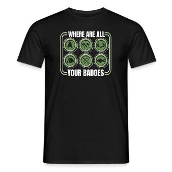 Insigne scout - T-shirt homme - noir - Devant - AI Model Male 178 light (178cm)