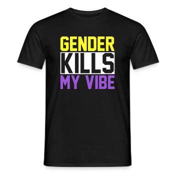LGBT Pride Month Nonbinary Nongender Genderfluid - Men's T-Shirt - black - Front - AI Model Male 178 light (178cm)