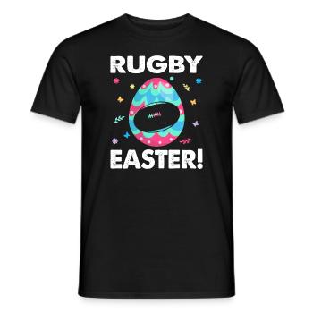 Fun Colors Egg Rugby Player Rugby Lover Easter Day - T-shirt homme - noir - Devant - AI Model Male 178 light (178cm)