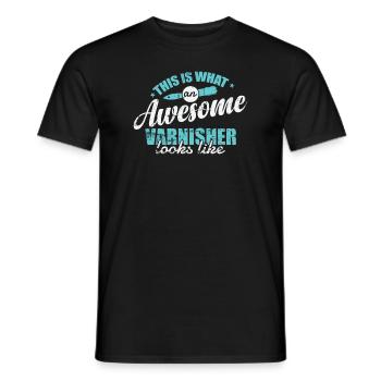 This is what an Awesome Warnisher looks like - Männer T-Shirt - Schwarz - Vorne - AI Model Male 178 light (178cm)