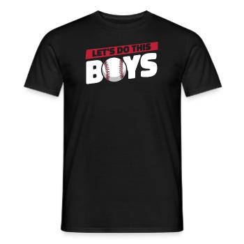 Baseball Cool Baseball Mom Lets Do This Boys - Men's T-Shirt - black - Front - AI Model Male 178 light (178cm)