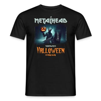 A Metalhead celebrates Halloween every day - Männer T-Shirt - Schwarz - Vorne - AI Model Male 178 light (178cm)