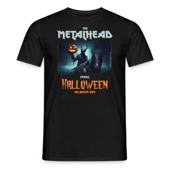 Ein Metalhead feiert Halloween an jedem Tag - Männer T-Shirt - Schwarz - Vorne - AI Model Male 178 light (178cm)