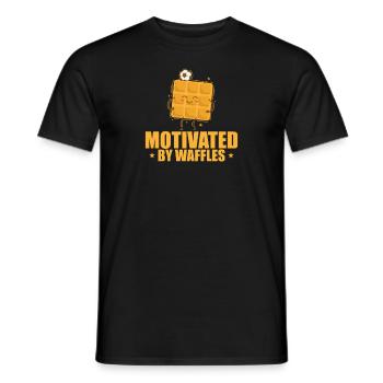 Motivated by Waffles Dough Pastry Snack - Men's T-Shirt - black - Front - AI Model Male 178 light (178cm)