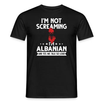 Je ne crie pas Je suis albanais Albanie Cadeau - T-shirt homme - noir - Devant - AI Model Male 178 light (178cm)