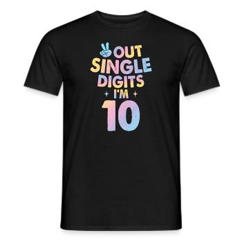 Peace Out einstellig Ich bin 10 Jahre alt 10. - Männer T-Shirt - Schwarz - Vorne - AI Model Male 178 light (178cm)