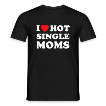 Ich herz heiße mütter, alleinerziehende mutter - Männer T-Shirt - Schwarz - Vorne - AI Model Male 178 light (178cm)