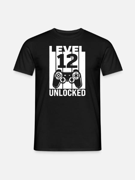 12yr 12 Geburtstag Junge Sohn Lustiger Gamer 12. Jahre - Männer T-Shirt - Schwarz