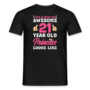 21. Geburtstag Frauen Lustig 21 Jahre alt Geburtstag - Männer T-Shirt - Schwarz - Vorne - AI Model Male 178 light (178cm)