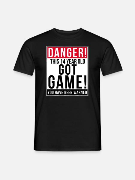 Lustiges 14. Geburtstag Spielgeschenk 14 Jahre Geburtstag - Männer T-Shirt - Schwarz