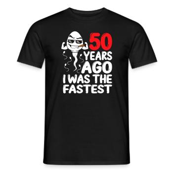 50e anniversaire robe Gag il y a 50 ans - T-shirt homme - noir - Devant - AI Model Male 178 light (178cm)