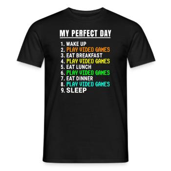 Ma journée parfaite Jeux vidéo - T-shirt homme - noir - Devant - AI Model Male 178 light (178cm)
