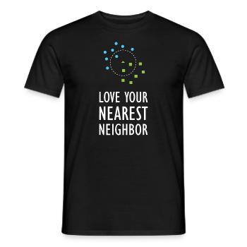 Machine Learning Nearest Neighbor Algorithm AI Art - Men's T-Shirt - black - Front - AI Model Male 178 light (178cm)