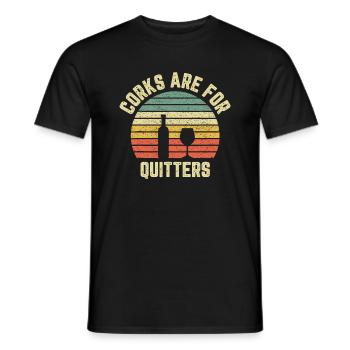Korken sind für Quitters Wein Geschenkidee - Männer T-Shirt - Schwarz - Vorne - AI Model Male 178 light (178cm)