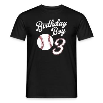 3 ans sur le thème du baseball 3e anniversaire - T-shirt homme - noir - Devant - AI Model Male 178 light (178cm)