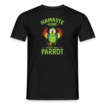 Namaste Home avec mon oiseau animal perroquet - T-shirt homme - noir - Devant - AI Model Male 178 light (178cm)