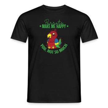 Les perroquets me rendent heureux tu pas tellement Tier - T-shirt homme - noir - Devant - AI Model Male 178 light (178cm)