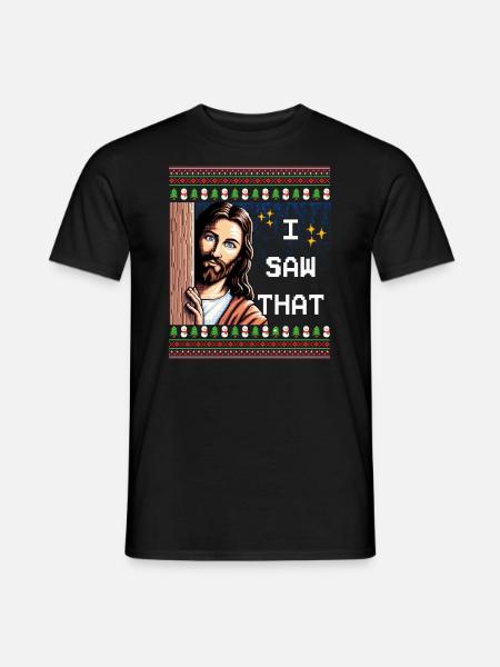 Ugly Ugly Christmas Sweater Jesus Meme - Men's T-Shirt - black