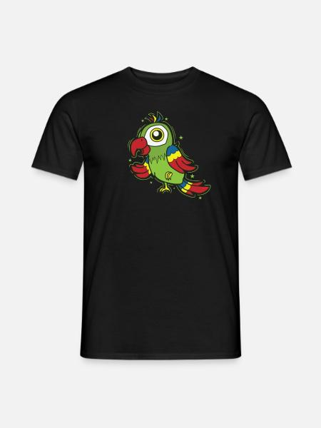 Parrot standing on a bird - Men's T-Shirt - black