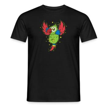 Perroquet Terres Oiseau Parlant Animal - T-shirt homme - noir - Devant - AI Model Male 178 light (178cm)