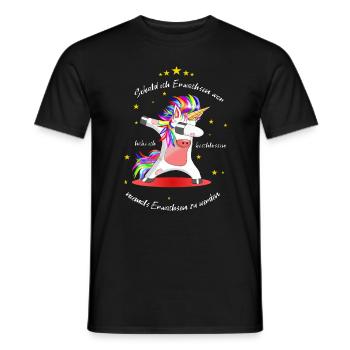 Tanzendes Einhorn - Nie erwachsen werden - Männer T-Shirt - Schwarz - Vorne - AI Model Male 178 light (178cm)