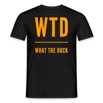 What the Duck lustiges Geschenk WTD - Männer T-Shirt - Schwarz - Vorne - AI Model Male 178 light (178cm)