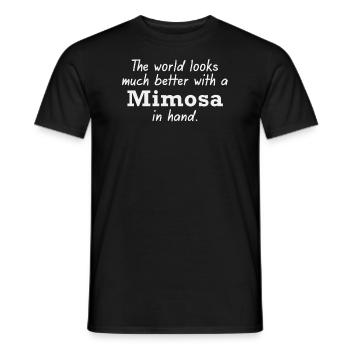 Mimosa for a better world - Men's T-Shirt - black - Front - AI Model Male 178 light (178cm)
