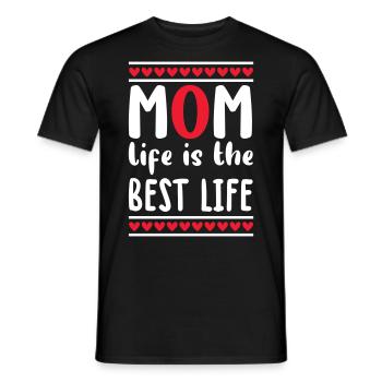 La vie de maman est le meilleur cadeau de fête des mères Maman Maman - T-shirt homme - noir - Devant - AI Model Male 178 light (178cm)