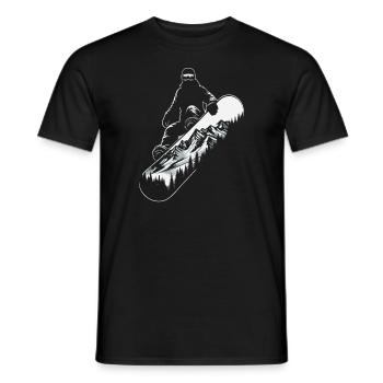 Snowboard Snowboarder Snowboard Paysage De Montagne - T-shirt homme - noir - Devant - AI Model Male 178 light (178cm)