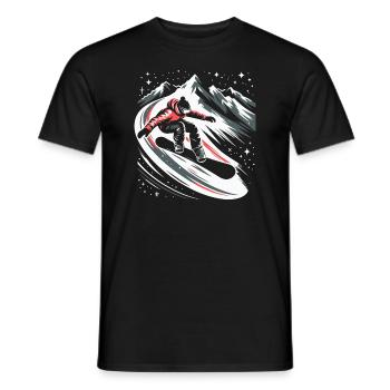 Snowboard Snowboarder Snowboarding Sternenhimmel - Männer T-Shirt - Schwarz - Vorne - AI Model Male 178 light (178cm)