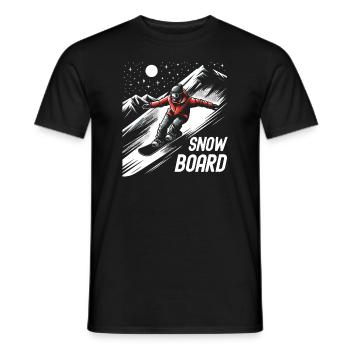 Snowboard Snowboarder Snowboarding Sternenhimmel - Männer T-Shirt - Schwarz - Vorne - AI Model Male 178 light (178cm)