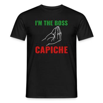 Ich bin der Manager Capiche? Italien Kultur - Männer T-Shirt - Schwarz - Vorne - AI Model Male 178 light (178cm)