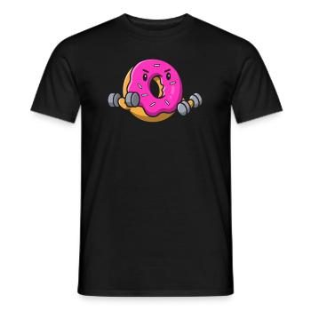 Gewichtheben Gewichtheber Krapfen - Männer T-Shirt - Schwarz - Vorne - AI Model Male 178 light (178cm)