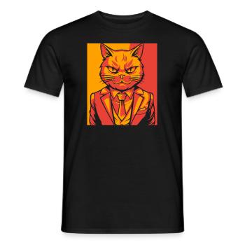Katze - Männer T-Shirt - Schwarz - Vorne - AI Model Male 178 light (178cm)