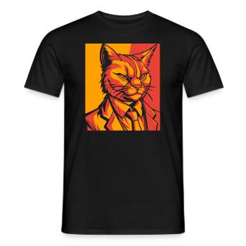 Katze - Männer T-Shirt - Schwarz - Vorne - AI Model Male 178 light (178cm)