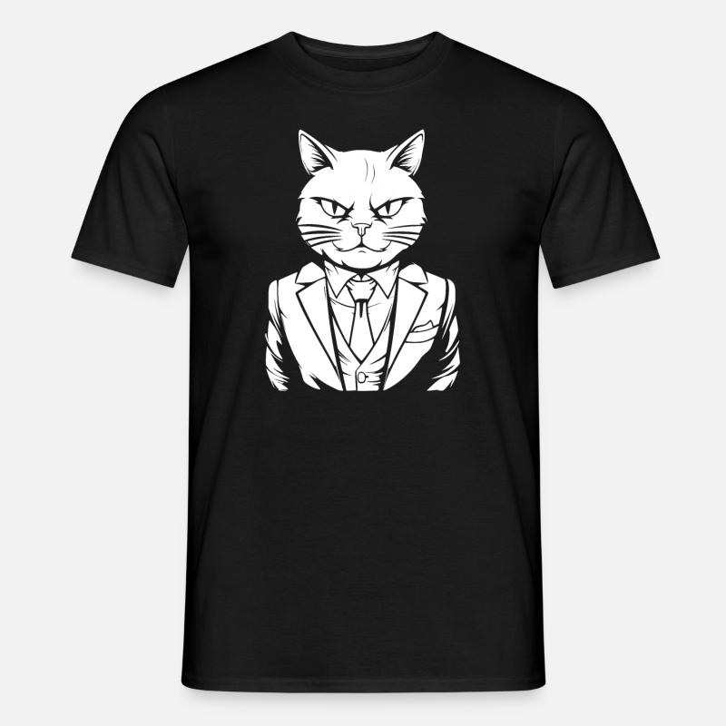 Katze Anzug - Männer T-Shirt - Schwarz