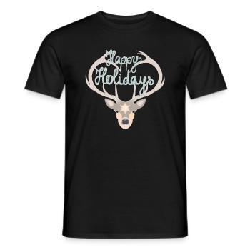 Joyeuses Fêtes Cerf ! T-shirt cadeau de Noël - T-shirt homme - noir - Devant - AI Model Male 178 light (178cm)