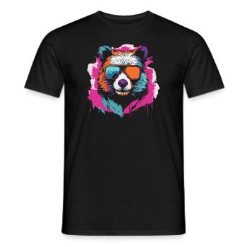 Großer Panda Pandabär Vintage - Männer T-Shirt - Schwarz - Vorne - AI Model Male 178 light (178cm)