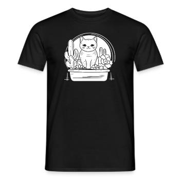 Katze - Männer T-Shirt - Schwarz - Vorne - AI Model Male 178 light (178cm)