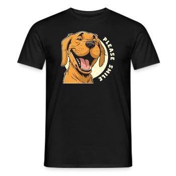Labrador Cute Just Smile - Men's T-Shirt - black - Front - AI Model Male 178 light (178cm)