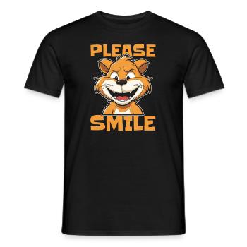 Hamster Goldhamster Witzig Just Smile - Männer T-Shirt - Schwarz - Vorne - AI Model Male 178 light (178cm)