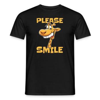 Giraffe Funny Just Smile - Men's T-Shirt - black - Front - AI Model Male 178 light (178cm)