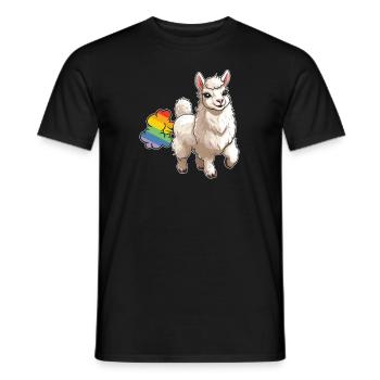Lama Lama Drôle Arc-en-Ciel Pet - T-shirt homme - noir - Devant - AI Model Male 178 light (178cm)