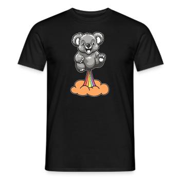 Koala Bear Funny Rainbow Fart - Men's T-Shirt - black - Front - AI Model Male 178 light (178cm)