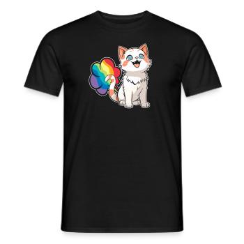 Chat Drôle De Pet Arc-en-Ciel - T-shirt homme - noir - Devant - AI Model Male 178 light (178cm)