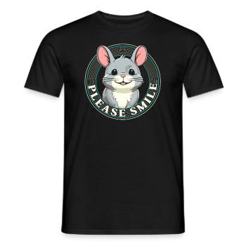 Chinchilla Cute Just Smile - Men's T-Shirt - black - Front - AI Model Male 178 light (178cm)