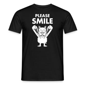 Corgi Funny Just Smile - Men's T-Shirt - black - Front - AI Model Male 178 light (178cm)