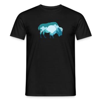 Bison, buffle, animal sauvage - T-shirt homme - noir - Devant - AI Model Male 178 light (178cm)