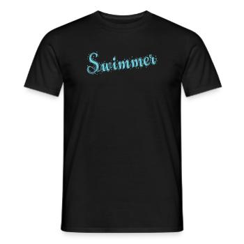 Swimmer Sport Training Hobby - Men's T-Shirt - black - Front - AI Model Male 178 light (178cm)