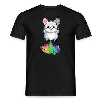 Chinchilla Drôle Arc-en-Ciel Pet - T-shirt homme - noir - Devant - AI Model Male 178 light (178cm)